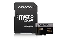 ADATA paměťová karta 64GB Premier Pro micro SDXC UHS-I U3 CL10 (čtení: 95MB/s) + SD adaptér