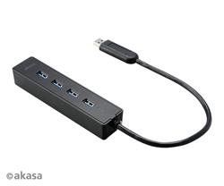 AKASA AK-HB-08BK 4-portový externí USB 3.0 HUB, černý