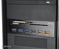 AKASA AK-HC-07BK InterConnect EX, 5x USB 3.0 čtečka, 4x USB 3.0 HUB, Smart