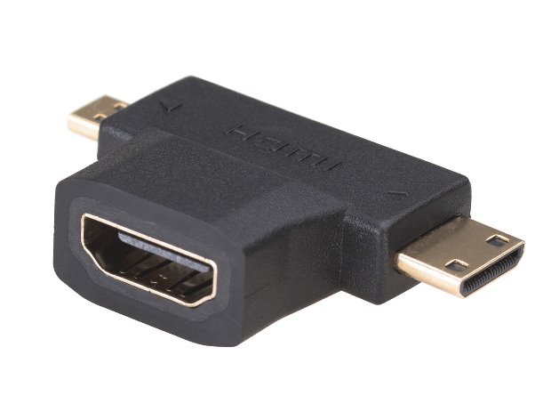 Akyga Adaptér HDMI/miniHDMI/microHDMI, černá