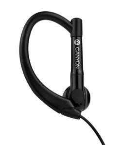 CANYON běžecká sluchátka, uchycení kolem ucha, inline mikrofon, černá