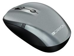CANYON myš bezdrátová 2.4Ghz, 4 tlačítka, DPI 800/1200/1600, lesklá perleťová tmavě šedá