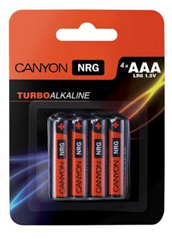 CANYON NRG Alkalické baterie AAA, 4 kusů