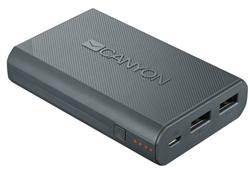 CANYON powerbanka 7800 mAh, LI-Ion, micro USB input5V/2A a 2 x USB output 5V/2A (max.), tmavě šedá