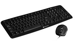 Canyon set standardní klávesnice, USB, CZ, voděodolná + optická myš 1.000 dpi,, černá - poškozený obal