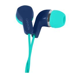CANYON stereo sluchátka s mikrofonem, zeleno modrá