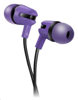 CANYON Stereo sluchátka s plochým kabelem, mikrofon,1,2M, fialová