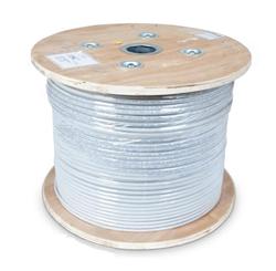 CNS kabel U/FTP, Cat6, drát, PVC, cívka 305m - šedá