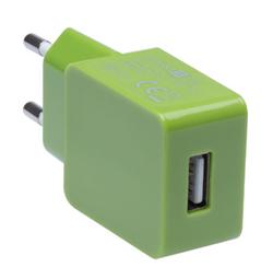 CONNECT IT COLORZ nabíjecí adaptér 1xUSB 1A, zelený