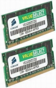 Corsair 4GB (Kit 2x2GB) 667MHz DDR2 CL5 SODIMMs (p
