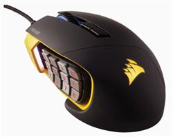Corsair optická myš Gaming SCIMITAR PRO RGB MOBAúMMO USB,16000 dpi, 17 tlačítek - žlutá