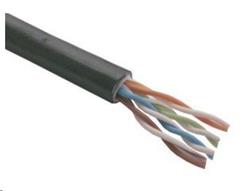 Elite venkovní kabel UTP Cat5e, drát, 4pár 24AWG, PE+PVC dvouplášt, 305m civka, cerná