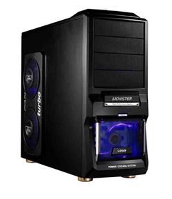 Eurocase ML Monster 9002,3xUSB,HDaudio,eSATA,3x blue led 12cm fan Gaming ATX case - bez zdroje