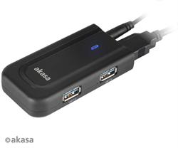 AKASA BULLET, Compact USB 3.0 four port Superspeed HUB with AC Adapter