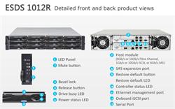 INFORTREND (ESDS 1012RC) 2U, 8x 1G iSCSI+ 2x Host Board, 2x6G SAS exp.,12xHDD bay, Dual Controller, 2x2GB, BBU, 2x PWS