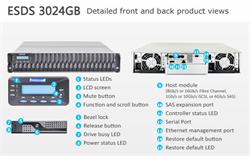 INFORTREND (ESDS 3024GB) 2U, 1x host board sloty, 1x6G SAS exp.,24xHDD bay 2,5", Single Controller, 1x2GB, 2x PWS