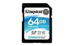 Kingston paměťová karta 64GB Canvas Go! SDXC UHS-I U3 (čtení/zápis: 90/45MB/s)