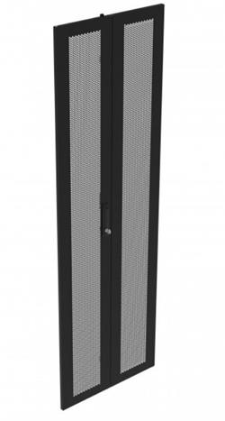 Legrand Linkeo DC dveře perforované dvoudílné pro 42U, šířky 600mm, černé