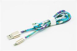 MIZOO USB/lightning kabel X28-02i, modře květovaný