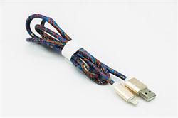 MIZOO USB/ligtning kabel X28-06, modrý ornament