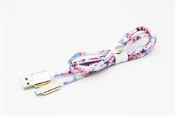 MIZOO USB/microUSB kabel X28-16m, růžové květiny