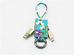 MIZOO USB/microUSB klíčenka K2-04m, modře květovan