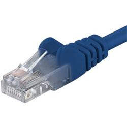 PremiumCord Patch kabel Cat5E UTP, délka 0.25m, modrá