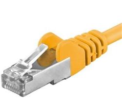 PremiumCord Patch kabel Cat6a S-FTP, AWG 26/7, délka 0.25m, žlutá