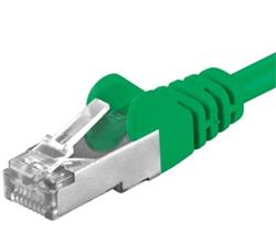 PremiumCord Patch kabel Cat6a S-FTP, AWG 26/7, délka 0.5m, zelený