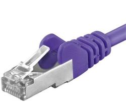 PremiumCord Patch kabel Cat6a S-FTP, AWG 26/7, délka 2m, fialová