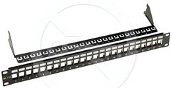 Solarix univerzální modulární neosazený patch panel 24 portů černý 1U SX24M-0-STP-BK-UNI