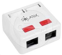Solarix zásuvka CAT5E UTP 2 x RJ45 na omítku bílá SX288-5E-UTP-WH