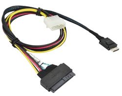SUPERMICRO 55cm OCuLink to U.2 PCIE SFF-8639 with Molex Power Cable