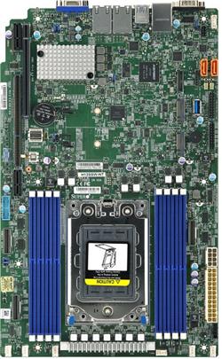 SUPERMICRO MB 1xSP3 (AMD Epyc 7002), 8x DDR4, 2xNVMe+ 2x(2xNVMe/8xSATA3), 2x M.2, PCIe 4.0 (x32, x16), IPMI, 2x 10Gb LAN