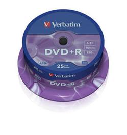 Verbatim - DVD+R 4,7GB 16x 25ks v cake obale