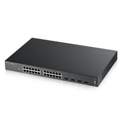 ZyXEL XGS2210-28, 28-port Managed Layer2+ Gigabit Ethernet switch, 24x Gigabit metal + 4x 10GbE SFP+ ports, L2 multicast