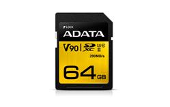 ADATA paměťová karta 64GB Premier One SDXC UHS-II U3 CL10 (čtení/zápis: 290/260MB/s)