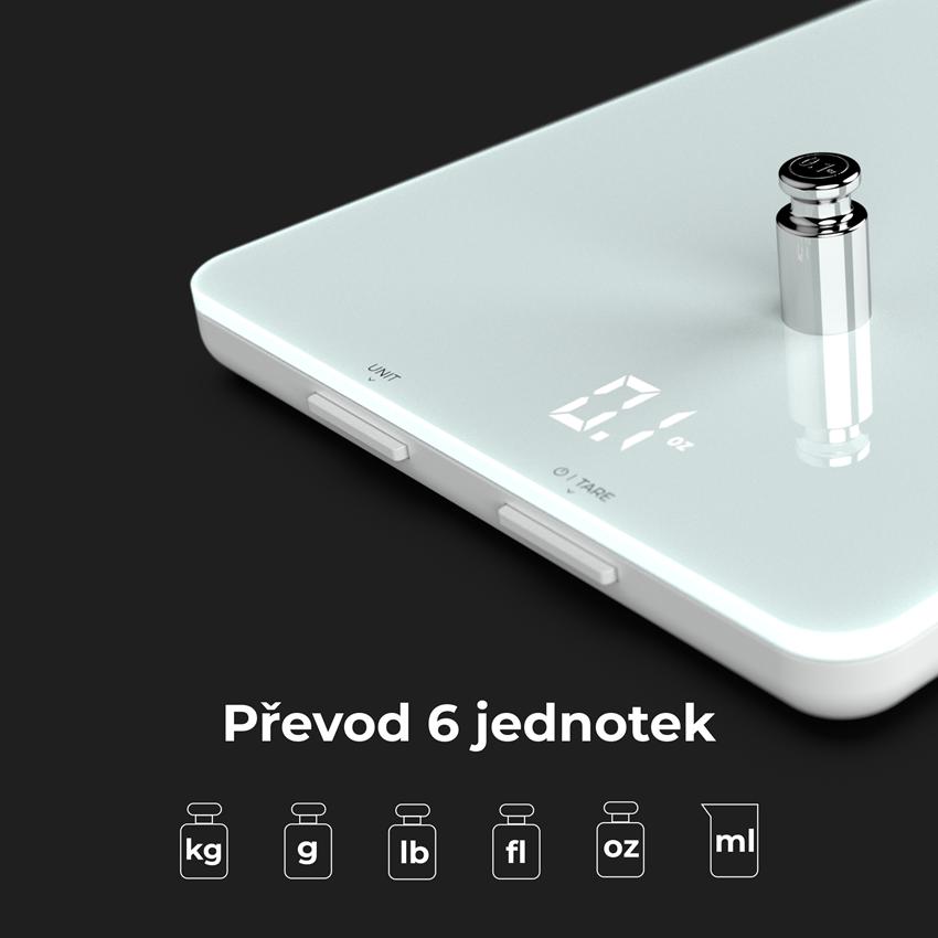 AENO Chytrá kuchyňská váha KS1 - 2g až 8kg s přesností na 1g, bluetooth, bílá