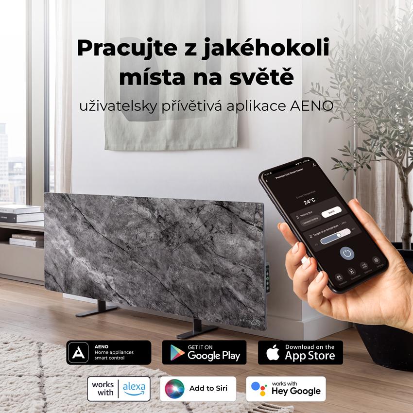 AENO GH6s Chytré Topení, infrared + konvekce, tvrzené sklo,LED displej, 700W, Antique marble - LIMITOVANÁ EDICE