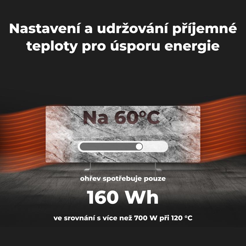AENO GH6s Chytré Topení, infrared + konvekce, tvrzené sklo,LED displej, 700W, Antique marble - LIMITOVANÁ EDICE