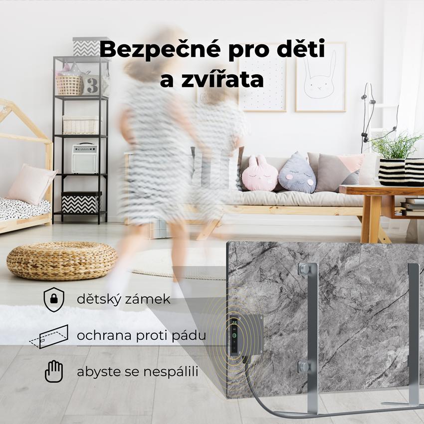 AENO GH6s Chytré Topení, infrared + konvekce, tvrzené sklo,LED displej, 700W, Antique marble - LIMITOVANÁ EDICE