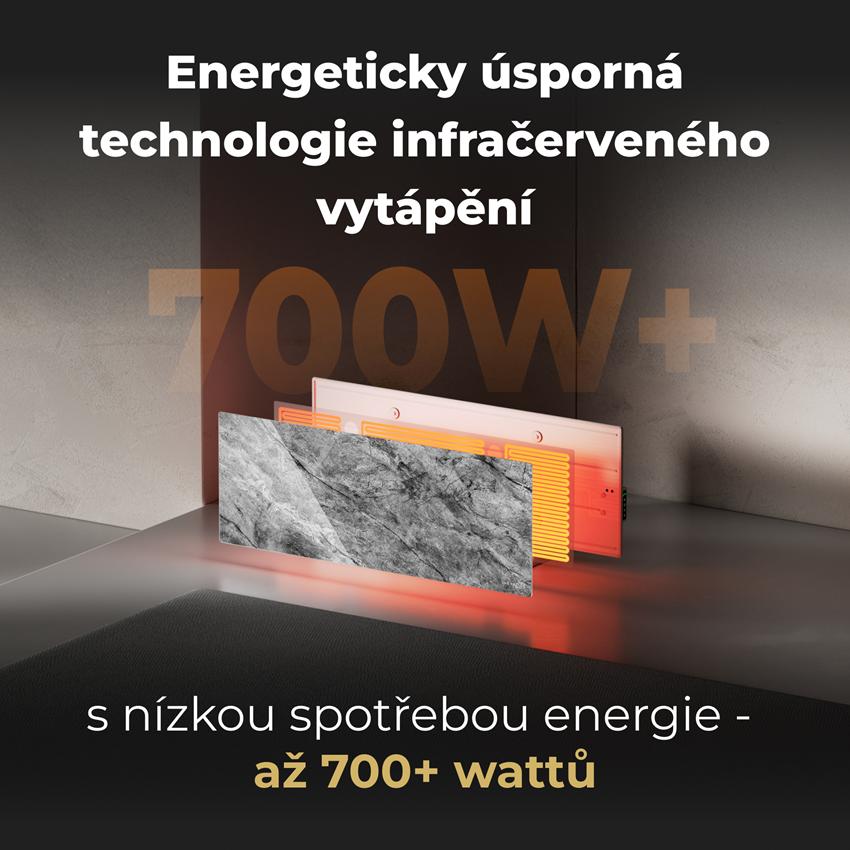 AENO GH6s Chytré Topení, infrared + konvekce, tvrzené sklo,LED displej, 700W, Antique marble - LIMITOVANÁ EDICE