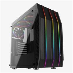 Aerocool skříň MLG Klaw 9 mATX/ITX, 3x RGB LED ventilátor 120/140mm, bez zdroje - černá