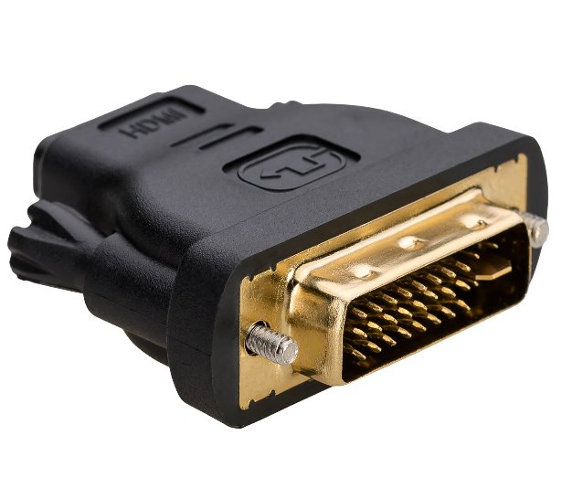 Akyga Adaptér DVI-M 24+5/HDMI-F, Duplex, černá