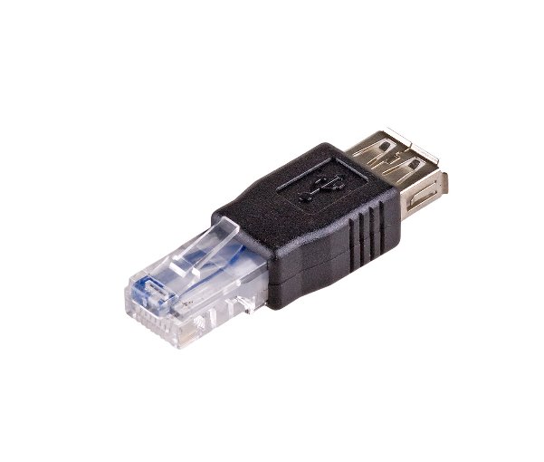 Akyga Adaptér USB/RJ45, ABS, černá