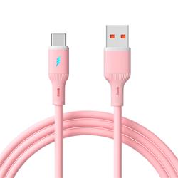 Akyga Kabel USB-A / USB-C 1m AK-USB-61 18W, Pink Silicone