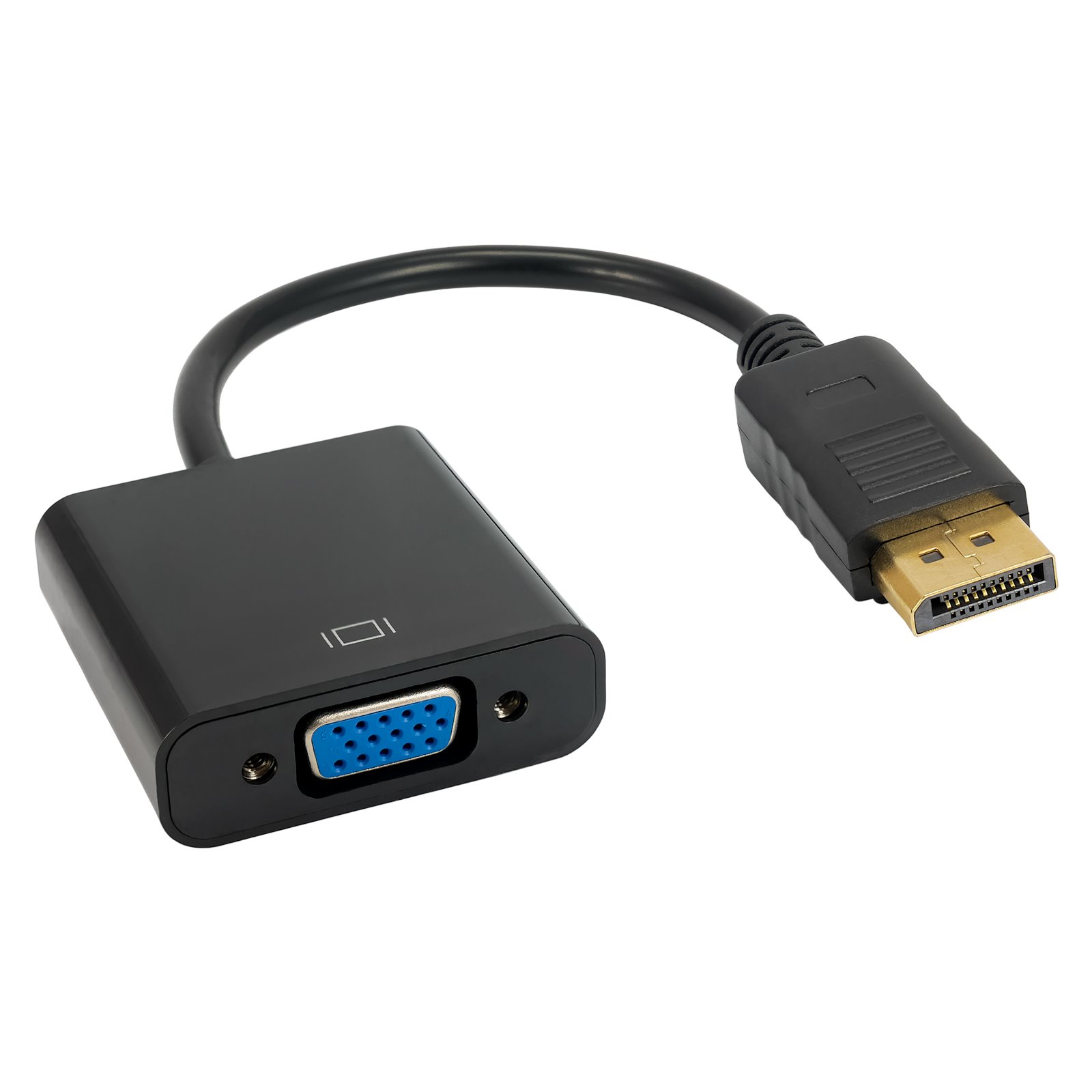 Akyga Konvertor DisplayPort (M)/VGA (F), PVC, černá, 15cm