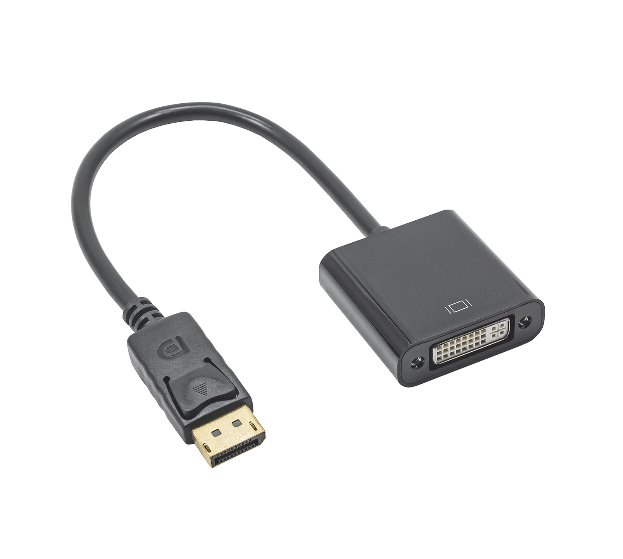Akyga Konvertor DVI (F) 24+5/Displayport (M), ABS, černá, 20cm