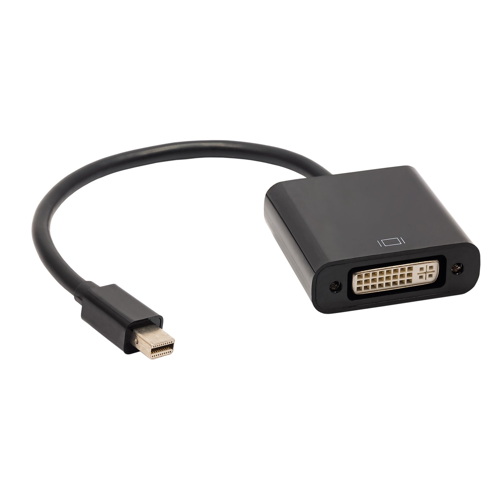 Akyga Konvertor mini DisplayPort (M)/DVI (F), PVC, černá, 15cm