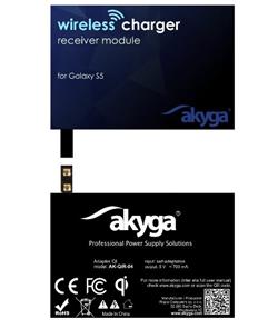 Akyga adaptér QI/Galaxy S5/2-pin/cerná